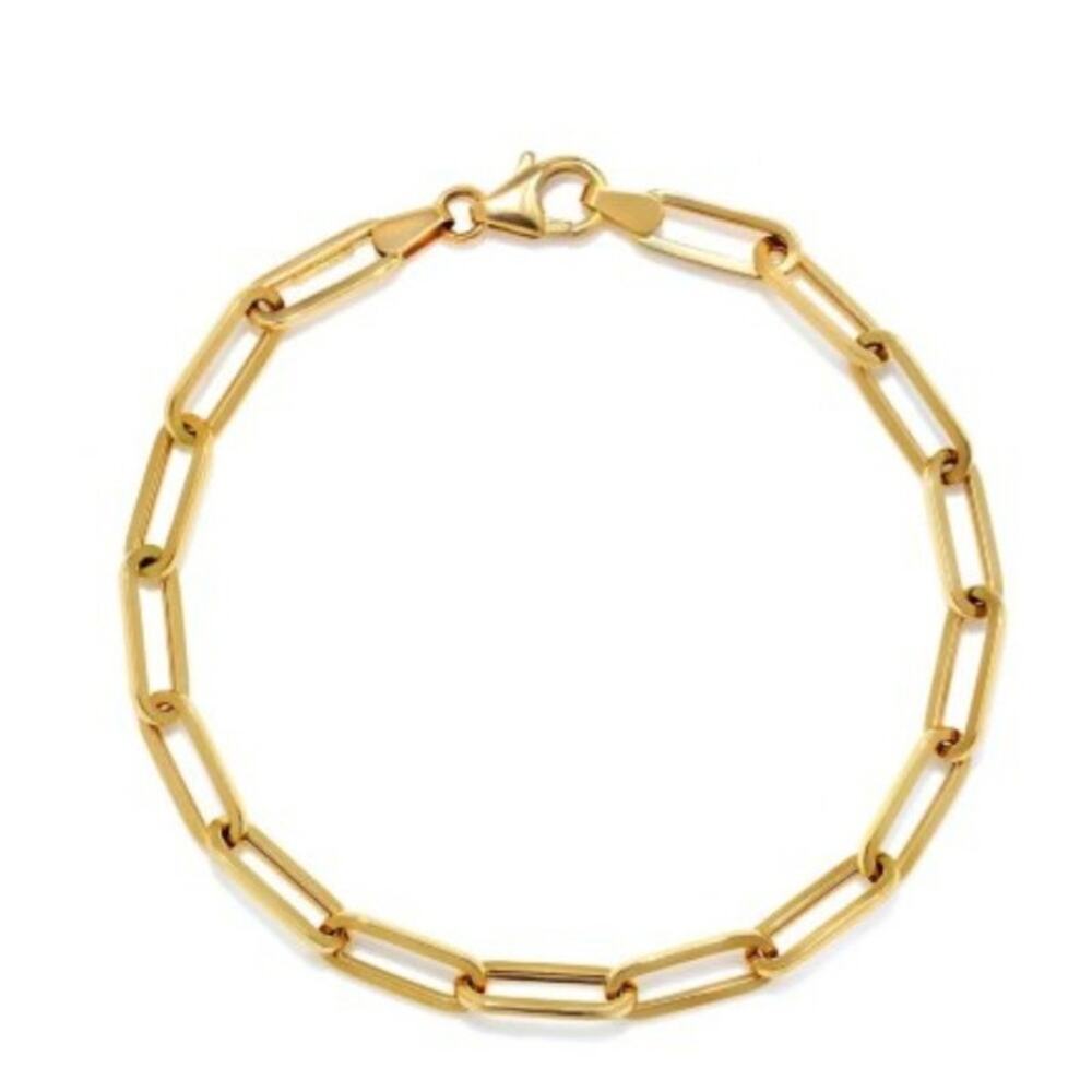 Beautiful‎ Gold Plated Paperclip Bracelet 7 inches